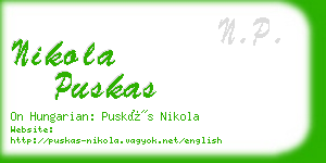 nikola puskas business card